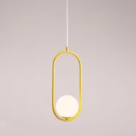 Lampy sufitowe - Nowoczesna lampa wisząca Riva 1086G14 szklana żółta - miniaturka - grafika 1