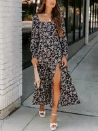 Sukienki - Milan Kiss Sukienka w kolorze czarnym ze wzorem - miniaturka - grafika 1