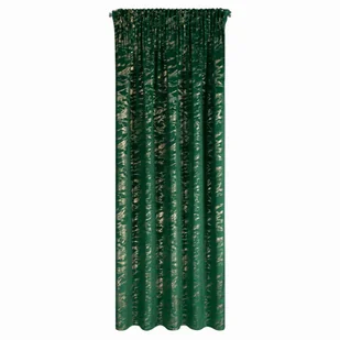 Zasłona Na Taśmie Welwetowa 140x270 DORIS c. zielony+złoty Eurofirany Haczy - Zasłony - miniaturka - grafika 1