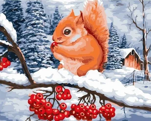 Malowanie po numerach 40x50 Wiewiórka - Kolorowanki, wyklejanki - miniaturka - grafika 1