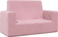 Zestawy mebli dla dzieci - vidaXL vidaXL 2-os. kanapa dla dzieci, różowa, miękki plusz - miniaturka - grafika 1