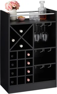 relaxdays Duży stojak na wino z uchwytem na kieliszki - Kieliszki - miniaturka - grafika 1