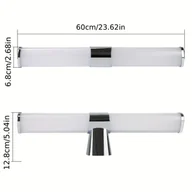 Inne - TEMU Lampa LED do lustra łazienkowego, 15 W, chromowana, 60 cm, neutralna biel 4000 K, nowoczesna, odpowiednia do piwnicy, stolika kawowego, szafki - miniaturka - grafika 1