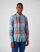 Koszule męskie - Wrangler Ls 1Pkt Bdown Shirt Formula Red W5F34Sxwo-M - miniaturka - grafika 1
