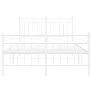 Metalowa rama łóżka z wezgłowiem i zanóżkiem, biała, 120x200 cm Lumarko! - Łóżka - miniaturka - grafika 6