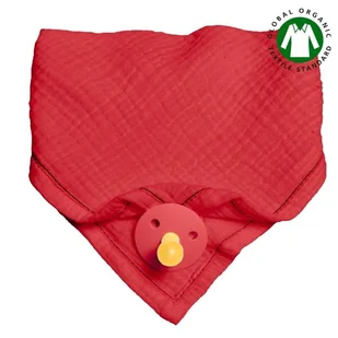 Hi Little One - Bandana, Śliniak Z Zawieszką Na Smoczek Z Organicznej Bio Bawełny Gots Bandana Bibs 3In1 Strawberry - Śliniaki i fartuszki - miniaturka - grafika 1