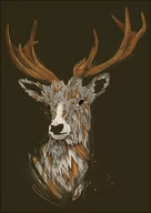 Plakaty - Galeria Plakatu, Feathered Deer, 21x29,7 cm - miniaturka - grafika 1