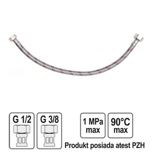 Fala WĄŻ PRZYŁĄCZENIOWY F/F 1/2 3/8 500MM - Węże elastyczne - miniaturka - grafika 1