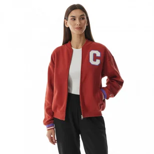 Damska bluza dresowa rozpinana Champion Rochester Bomber Sweatshirt - bordowa - CHAMPION - Bluzy sportowe damskie - miniaturka - grafika 1