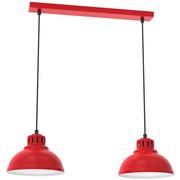 Lampy sufitowe - Podwójna lampa wisząca z czerwonymi kloszami LX 9226 z serii SVEN - miniaturka - grafika 1