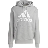 Bluzy męskie - Bluza męska adidas Essentials French Terry Big Logo Hoodie szara IC9364 L - miniaturka - grafika 1