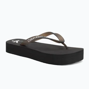 Japonki damskie Calvin Klein YW0YW01830 Beach Sandal Flatform Tpu black/bright white - Klapki i japonki damskie - miniaturka - grafika 1