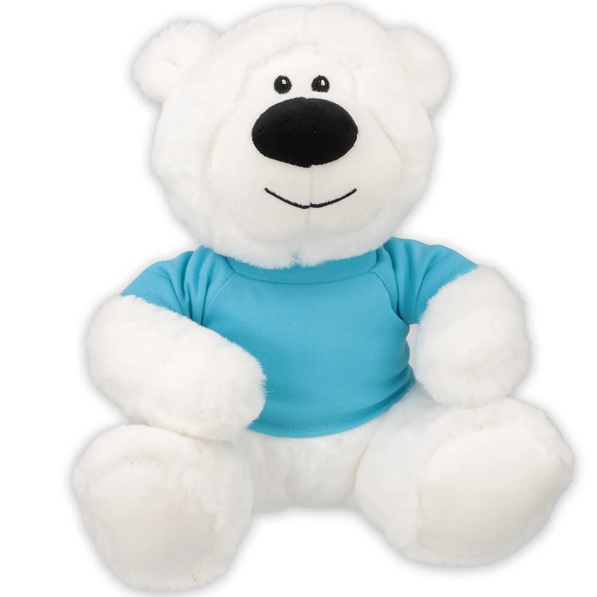 MIS PRZYTULANKA Maskotka Na Prezent Niedźwiedź Polarny Z Niebieską Koszulką