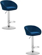 Taborety i hokery - Hoker EAST - aksamit granatowy / baza chrom x 2 - miniaturka - grafika 1