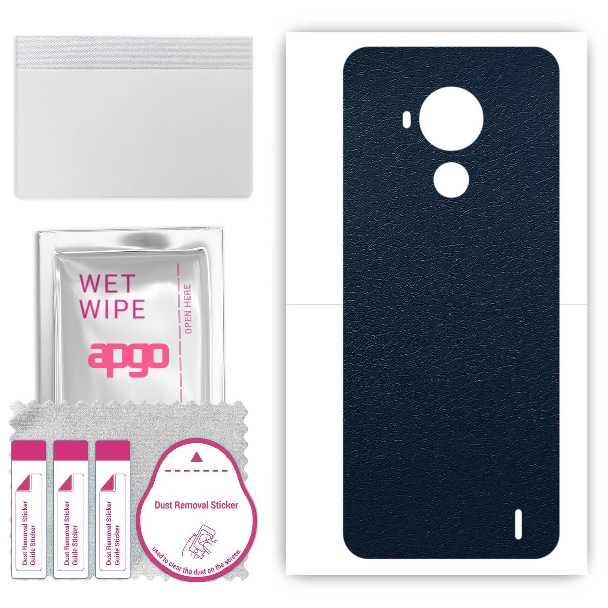 Folia naklejka skórka strukturalna na TYŁ do Nokia C30 - Skóra Granatowa - apgo SKINS