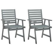 Fotele i krzesła ogrodowe - Krzesła ogrodowe VIDAXL, szare, 56x62x92 cm, 2 szt. - miniaturka - grafika 1