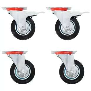 Kółka skrętne VIDAXL, 100 mm, 24 szt. - Wózki magazynowe - miniaturka - grafika 1