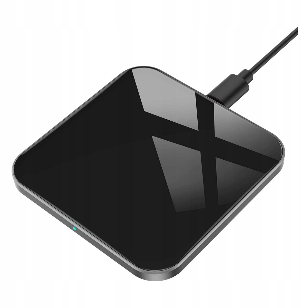Bezprzewodowa Ładowarka Qi 15W Szybka Indukcyjna Czarna Usb-C