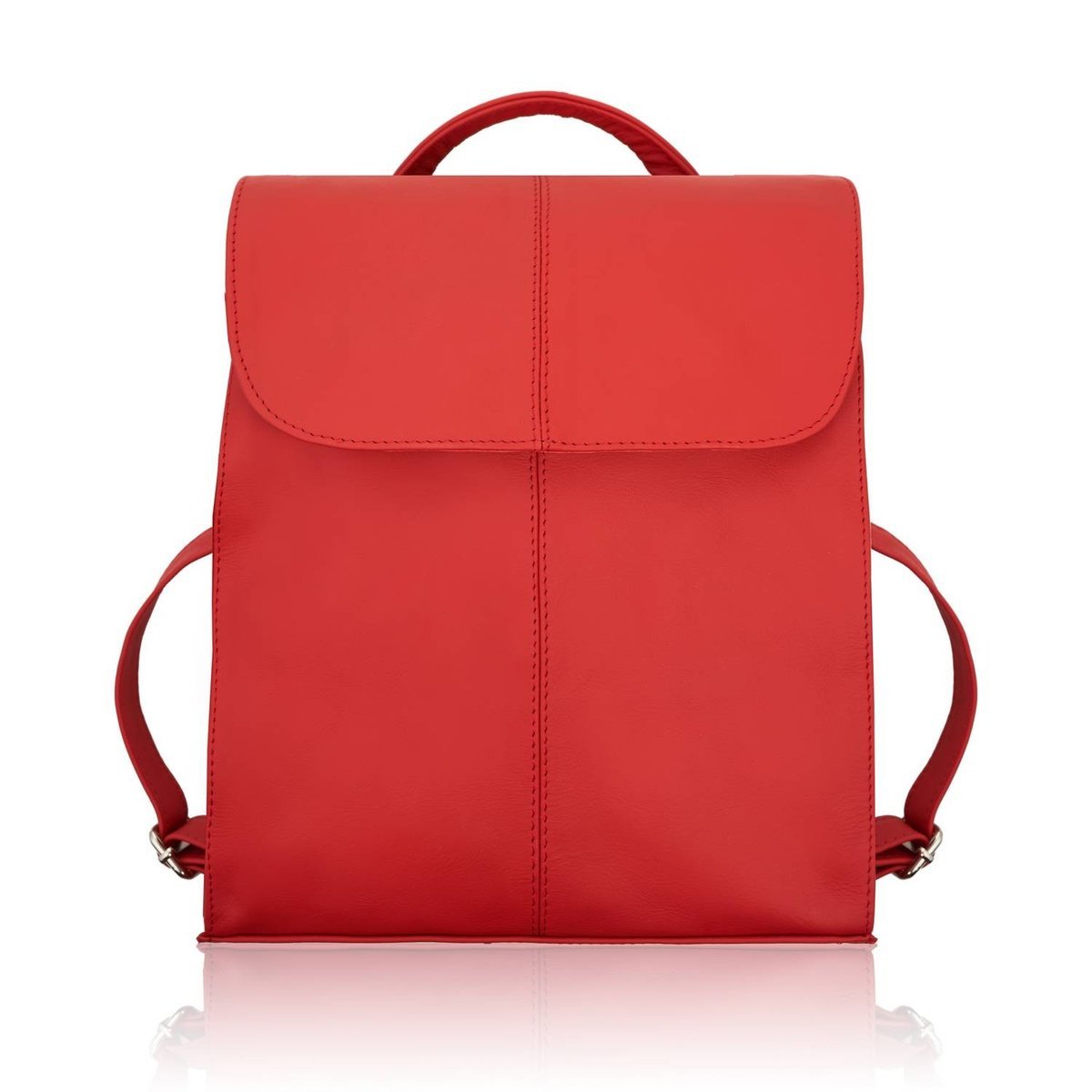 Plecaczek damski skórzany czerwony mały plecak miejski Abruzzo ABR-42-RD