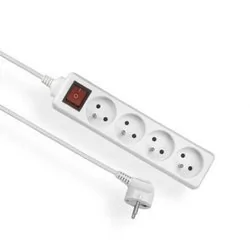 Elgotech Przedłużacz 4 gniazdowy z uziemieniem i z wyłącznikiem 3x1 5m Biały EPS-405W - Przedłużacze i rozgałęźniki - miniaturka - grafika 1