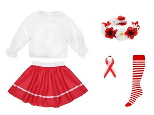 ZESTAW NARODOWY BIAŁO-CZERWONY 116-128 5el - Dresy i komplety dla dziewczynek - miniaturka - grafika 1