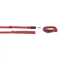 Smycze dla psów - Kerbl Zestaw GoLeyGo obroża+smycz taśmowa z Adaptrem 25mm x 40-65cm 2cm x 1.4-2m,czerwona,M,max60kg - miniaturka - grafika 1