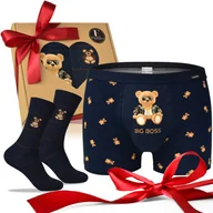 Majtki męskie - Cornette Zestaw Bokserki Skarpety Męskie Misie Na Prezent Roz. L|42-44 - miniaturka - grafika 1