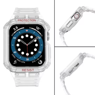 Protect Strap Band opaska z etui do Watch 7 / 6 / 5 / 4 / 3 / 2 / SE (41 / 40 / 38mm) obudowa pancerny pokrowiec na zegarek biały - Etui i futerały do telefonów - miniaturka - grafika 4