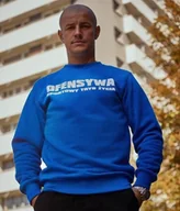 Bluzy męskie - Bluza OFENSYWA SPORTOWY TRYB ŻYCIA niebiesko/biała prosta-XXL - miniaturka - grafika 1