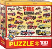 Puzzle - Puzzle 100 Smartkids Fire Trucks 6100-0239 - Eurographics - miniaturka - grafika 1