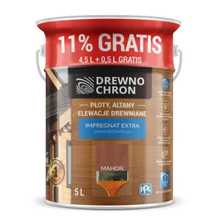 Impregnat EXTRA powłokotwórczy mahoń 4,5L+11% gratis - Farby i impregnaty do drewna - miniaturka - grafika 1