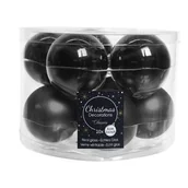 Bombki - Bombka szklana mat/połysk czarna 6 cm 10 sztuk - miniaturka - grafika 1