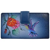 Portfele - Anna by Anuschka Damski organizer, portfel, oryginalny, skórzany, ręcznie malowany, dwukrotnie składany, One Size - miniaturka - grafika 1