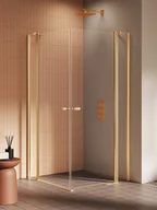 Kabiny prysznicowe - New Trendy Złota szczotkowana kabina prostokątna 80x120 K-4238 New Soleo Gold Brushed - miniaturka - grafika 1