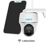 Kamery IP - Kamera bezprzewodowa Reolink Argus PT Ultra 4K 8Mpix WiFi 2,4 i 5GHz Akumulator (Biała) + Panel solarny (V2) - miniaturka - grafika 1