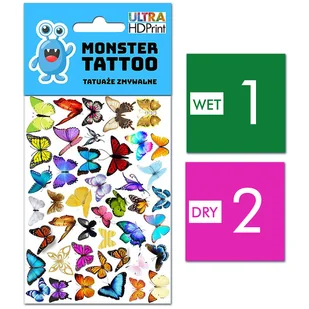 TATUAŻE ZMYWALNE DLA DZIECI MOTYLKI WZORY ORYGINALNE - Zabawki kreatywne - miniaturka - grafika 1