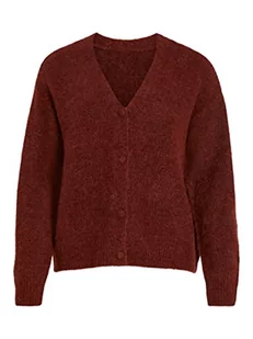 Vila Damski sweter z dzianiny Vijamina Oversized, L/S, z szeroką kamizelką, Fired Brick, L EU, Fired Brick, L - Swetry damskie - miniaturka - grafika 1