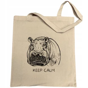 Torba zakupy zabawny nadruk hipopotam KEEP CALM - Torby i wózki na zakupy - miniaturka - grafika 1