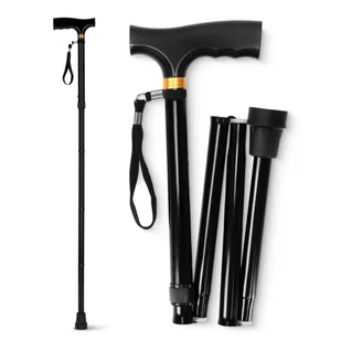 Składana laska ortopedyczna z drewnianą rączką 4FIZJO - Kule i balkoniki - miniaturka - grafika 1