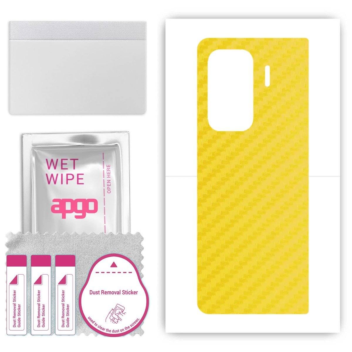 Folia naklejka skórka strukturalna na TYŁ do Honor Magic Vs3 - Carbon Żółty - apgo SKINS