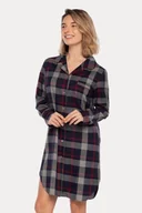 Bielizna nocna - Flanelowa koszula damska LUCIA L Ciemnoniebieski - miniaturka - grafika 1