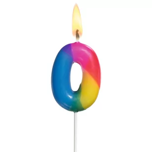 Herlitz Świeczka jubileuszowa kolorowa mini cyfra 0, 0011348216 - Zabawki kreatywne - miniaturka - grafika 1