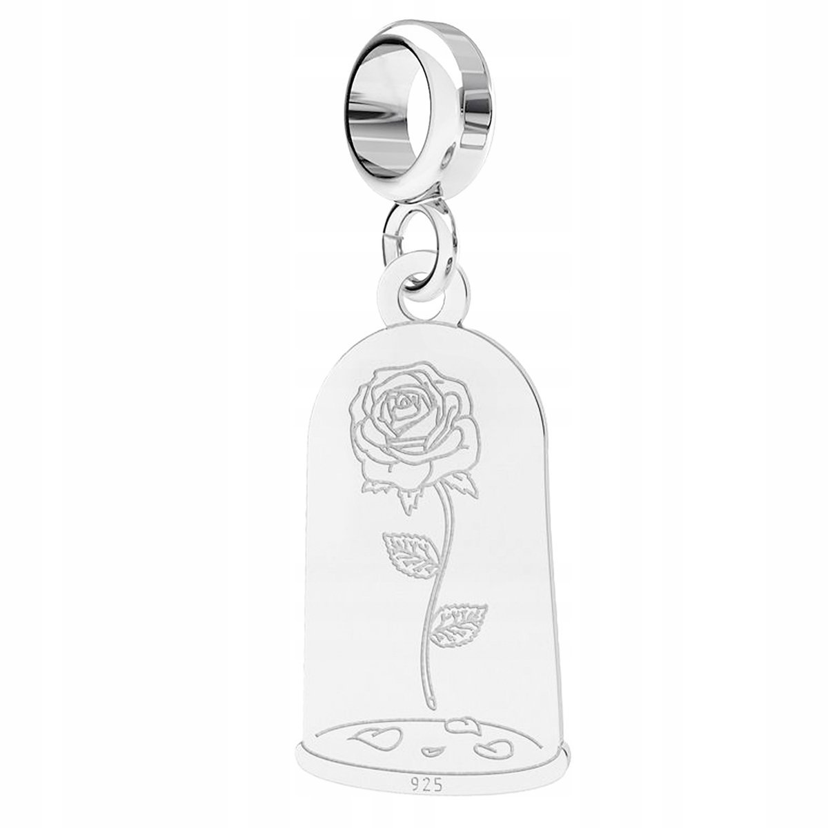 Charms wiszący Róża Kwiat srebro 925