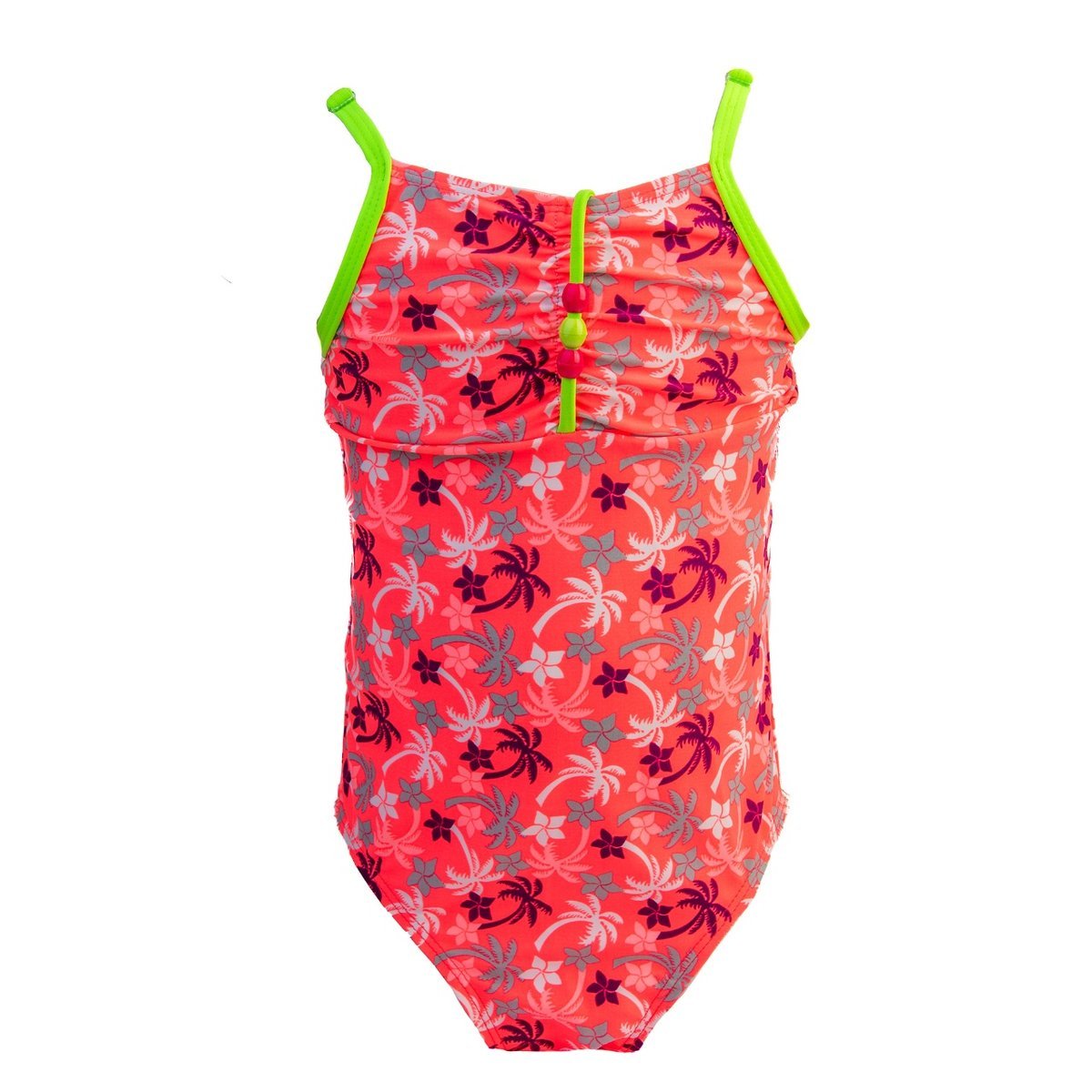 Dziewczęcy kostium kąpielowy jednoczęściowy palmy różowy Mariss