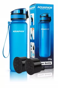BIDON FILTR BUTELKA AQUAPHOR CITY NIEBIESKA + 2 WKŁADY - Butelki filtrujące - miniaturka - grafika 1