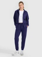 Spodnie sportowe damskie - 4F Spodnie dresowe joggery damskie - granatowe XS - miniaturka - grafika 1