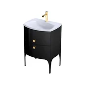 Szafki łazienkowe - Oristo Louis szafka z umywalką 61x55x47 czarny połysk OR50-SD2S-62-7/UME-LU-62-93 | - miniaturka - grafika 1