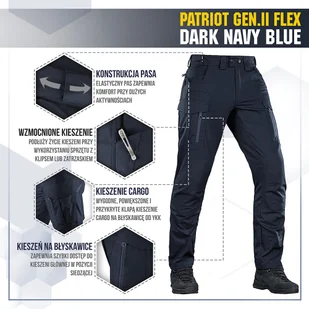M-Tac - Spodnie Patriot Gen II Flex Black - Dark Navy Blue - 20056815 - Odzież taktyczna i umundurowanie - miniaturka - grafika 3