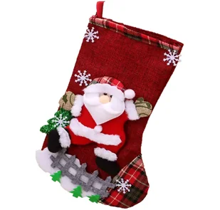 SKARPETA ŚWIĄTECZNA NA PREZENTY NA KOMINEK OZDOBNA MIKOŁAJ DEKORACJA DUŻA - Ozdoby bożonarodzeniowe - miniaturka - grafika 1