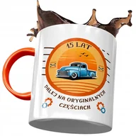 Kubki - Kubek Pomarańczowy na Urodziny 15 15ste 15-ste z Nadrukiem ze Zdjęciem + Opakowanie na prezent (wzór 04) - miniaturka - grafika 1